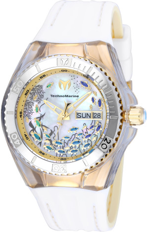 Rare Technomarine white cruise dream fortune fish new $600 TechnoMarine Dream Cruise Silicone Strap Chrono Watch  main image 2